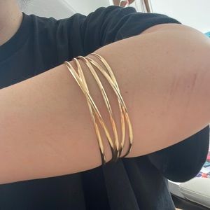 Triple Metallic Band Arm Cuff Bracelet